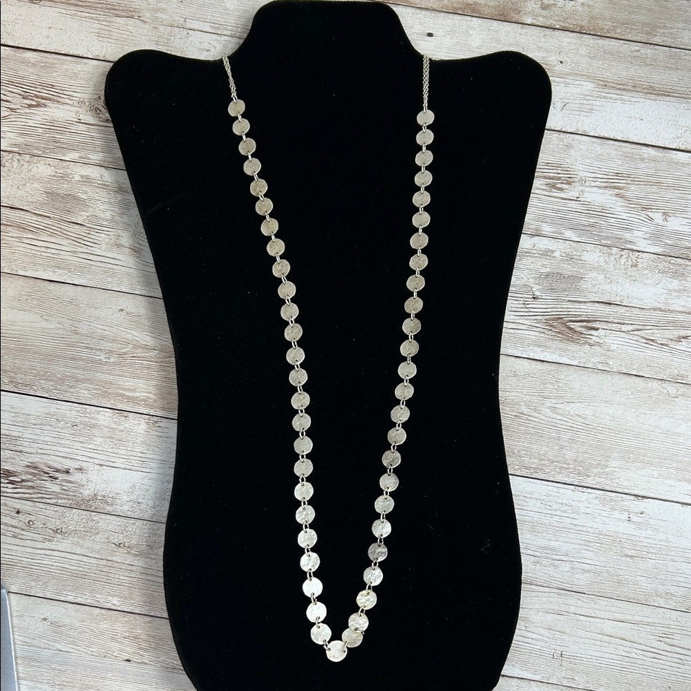 Elegant Silver Disc Necklace